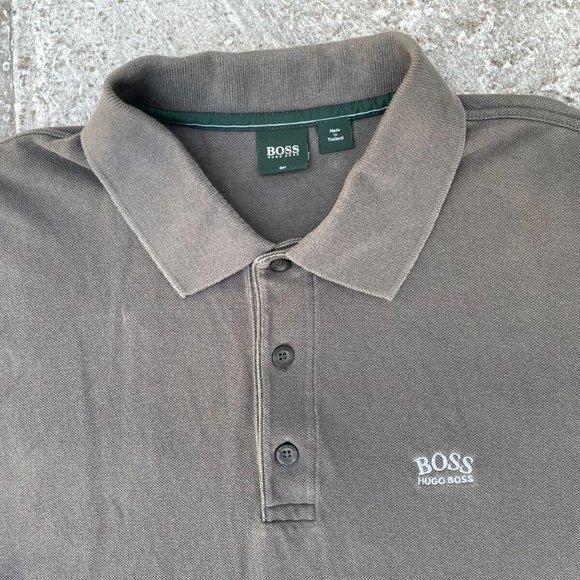 Hugo Boss Men Polo Tee Short Sleeve Olive Tshirt Cotton Tee Size XXL - Picture 3 of 9